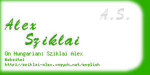 alex sziklai business card